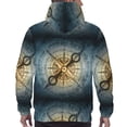 thumbnail image 7 of Balery Vintage Compass Pattern Mens Hoodie Kangaroo Pocket Hoodie Pullover Hooded Sweatshirt Ideal for Daily Wear Travel and Home-, 7 of 7