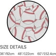 thumbnail image 3 of FREEAM Kids Round Nursery Area Rug 3 ft Baseball Seamless Pattern Tennis Ball Vector Tile Non Slip Play Mats for Kids Boys Girls Playing Room Living Room, 3 of 6