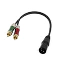 thumbnail image 3 of XLR a 2 RCA Adaptador XLR Enchufe a 2 x Phono RCA Enchufe Cable Adaptador 30cm Splitter Patch Y Cable CUTICAT xlr a 2 rca, 3 of 8