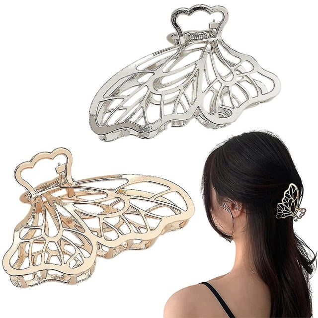 Pinzas para el cabello YONGSHENG de mariposa antideslizantes 2 piezas metal