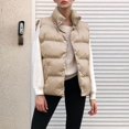 thumbnail image 2 of Gibobby Chaleco dama, Chaleco Capitonado para Mujer Ideal para Lluvias, Camping, Gym o Uso Casual Abrigo Calido y Cómodo(Caqui,M), 2 of 5