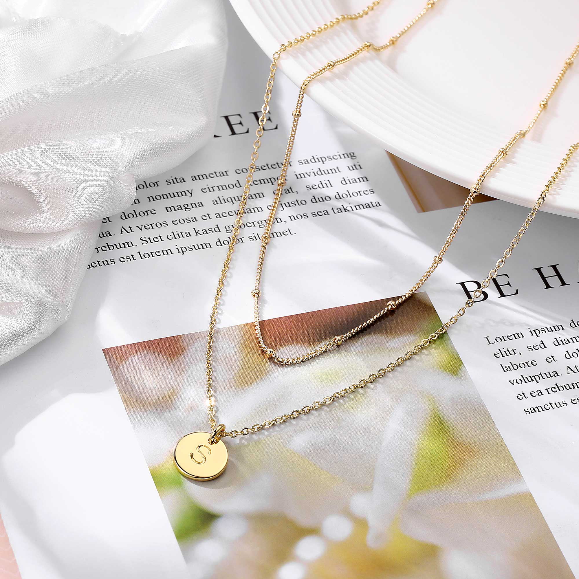 Gold oval initial necklace - Lulu + Belle Jewellery