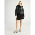 thumbnail image 3 of Scoop Women's and Women's Plus Faux Leather Cargo Pocket Jacket, Sizes XS-4X, 3 of 5