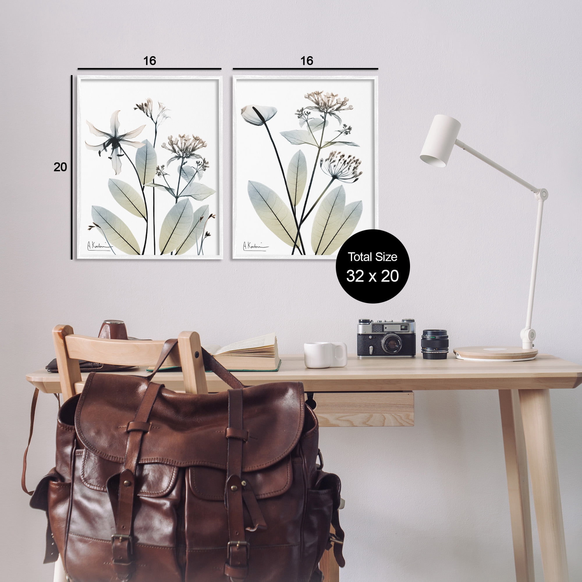 Stupell Industries Modern Budding Blooms Botanical & Floral Photography White Framed Art Print Wall Art, 16 x 20, Set of 2