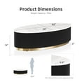 thumbnail image 3 of Furniture of America Jaine Modern Marble Top Oval Coffee Table, Black and White, 3 of 14
