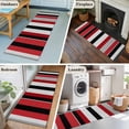 thumbnail image 6 of Red Black Washable Runner Rugs 2'x6', Grey Striped Abstract Minimalist Vertical Stripes Low Pile Throw Entryway Rug Non-Slip Sturdy Edge Binding Carpet for Indoor Bedside Entrance Bedside, 6 of 9