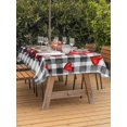 thumbnail image 2 of Outdoor Tablecloth with Umbrella Hole and Zipper, Valentine's Day Rectangle Table Cloth 60x120 Inch Waterproof Tablecloth, Red Gnomes Love Checkered Buffalo Picnic Table Cover for Patio Camping, 2 of 7