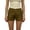 Brown, variant on Women's High Waisted Denim Shorts with Patch Pockets Casual