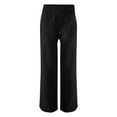 thumbnail image 4 of PMVFHDE Women's Casual High Waist Wide Leg Pants Straight Leg Relaxed Fit Comfortable Everyday Trousers Black,XXL, 4 of 4