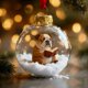 thumbnail image 1 of Adorno Navideño con Forma de Bola de Animales Del Bosque Leyendo | Decoración Duradera para Árbol de Navidad | Regalo Original para Amantes de Los Libros | Colgante de Perro con Nieve | Decoración Fe, 1 of 1
