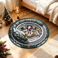 thumbnail image 4 of Cififendec Christmas Round Area Rug, 31.5", Large 3D Visual Illusion Floor Mat with Santa Print Non Slip Base for Fireplace Side Festive Floor Styling, 4 of 6