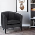 thumbnail image 4 of Simpli Home Austin 30 inch Wide Contemporary Tub Chair in Distressed Black Vegan Faux Leather, 4 of 9