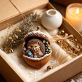 thumbnail image 5 of Rustic Woodland Christmas Ornament, 3.15 Inch Resin Acorn Shell Animal Ornament, Hanging Decor for Tree Mantel Wreath Thanksgiving Centerpiece, Hedgehog with Winter Sock, 5 of 8