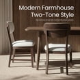 thumbnail image 3 of COLAMY PURA Solid Wood Dining Chair Set of 6 with Fabric Upholstered Seat and Backrest, Modern Farmhouse Kitchen Chair, Wooden Chair with Padded Cushion, Brown, 3 of 13