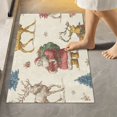 thumbnail image 4 of 2 Piece Bath Mat Set with U-Shaped Toilet Mat and Rectangle Bath Rugs Non Slip Machine Washable Bathroom Mats Retro Santa Claus and Reindeer, 4 of 7