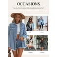 thumbnail image 6 of Eternal Blue Love  Plus Size Denim Jackets for Women Long Sleeve Oversized Loose Jean Coat Sky Blue Female, 6 of 8