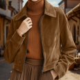 thumbnail image 2 of Viluyesy Womens Corduroy Jacket Zip Up Casual Fall Winter Coat Shacket Khaki Size M, 2 of 8