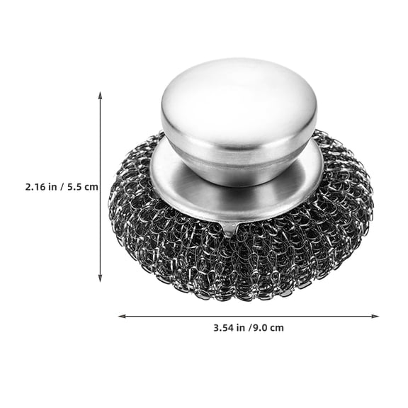 Masteelf Stainless Steel Scrubber with Handle for Pots and Pans, Non-Scratch Kitchen Scrubbing Tool for , Dishes, and Grills
