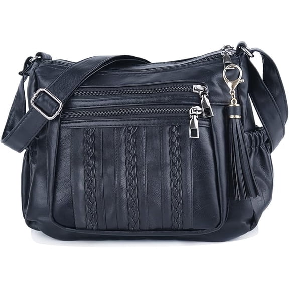 Purses for Women Pocketbooks Soft PU Leather Ladies Crossbody Purse Multi Pocket Shoulder Bag