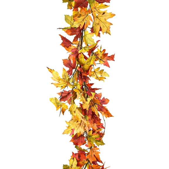 Serene Spaces Living Fall Colors Maple Leaf Garland, Measures 60" Long