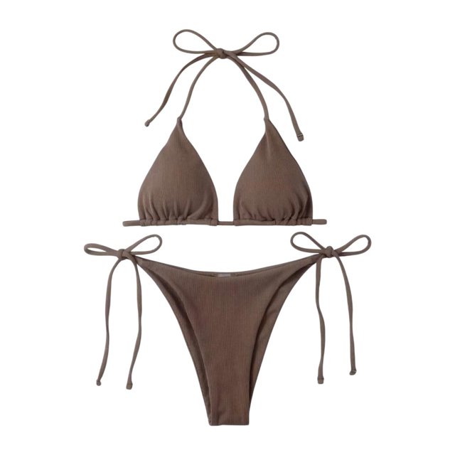 Conjunto de bikini para mujer, elegante y cómodo, ideal para club, viajes y playa. Café