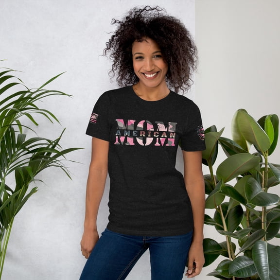AMERICAN MOM t-shirt (Black Heather, XS)