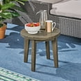 thumbnail image 2 of GDF Studio Parker Outdoor Acacia Wood Slat Top Circular Side Table, Gray, 2 of 11