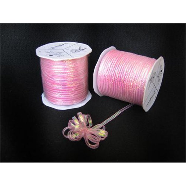 Iridescent Pink 4mmwide thin Pull Bow String Ribbon 100 Yard gift