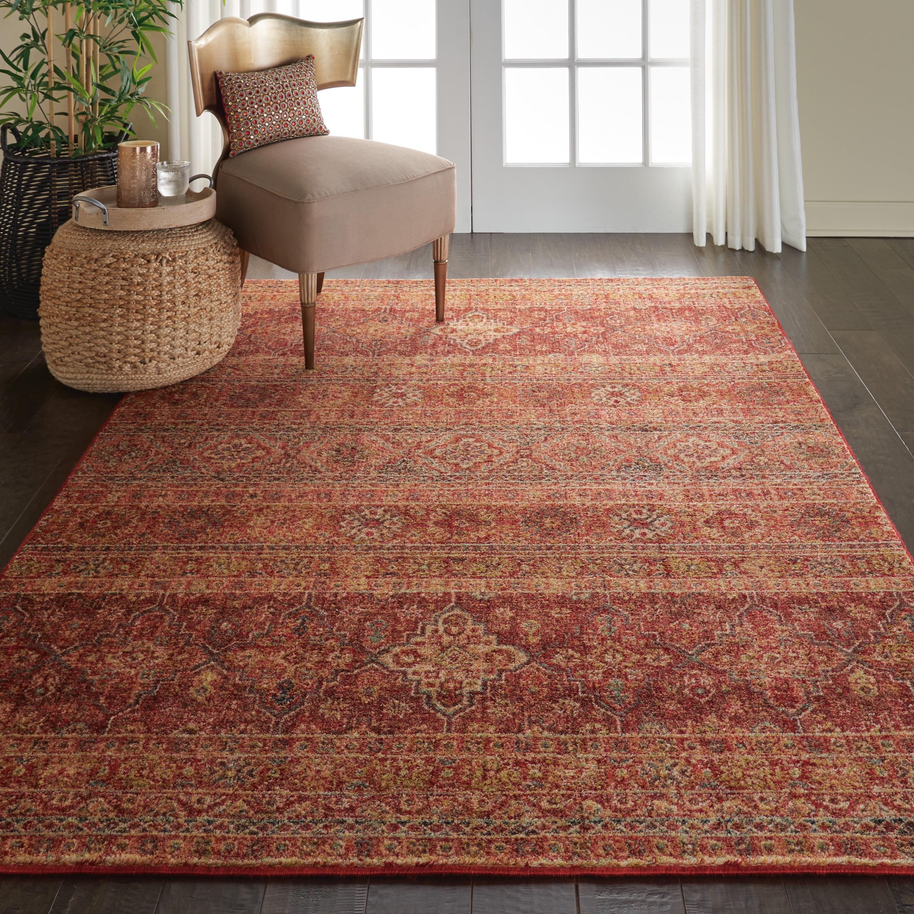 Nourison Vintage Tradition Moroccan Tribal Brick Area Rug