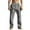 c01Gray, variant on LNWUY Mens Casual Linen Pants Loose Fit Elastic Drawstring Waist Button Straight-Legs Summer Yoga Beach Long Pants White XL