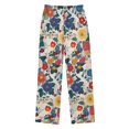 thumbnail image 2 of FORMRS Kids Pajama Pants with Pockets Size 6-8Y Boys Lounge Sleep Bottoms, Red Japanese Floral Pattern, 2 of 8