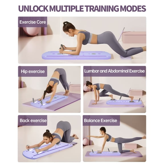 Foldable Pilates Reformer Set, 8-in-1 Multi-Purpose Portable Pilates Kit for Home Workout, Fitness, Exercise, Abs, Core Equipment