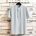 thumbnail image 2 of Hawaiian Shirt for Men Tropical Lapel Neck Solid Color Blouse Short Sleeve Lightweight Holiday Floral Short Sleeve Shirt T Shirt Summer Shirts Men, 2 of 5