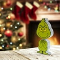 thumbnail image 5 of The Grinch Who Stole Christmas Grinch, Chunky Wood Bobblehead Table Top Décor, 6.5" Tall, MDF, Green, by Ruz, 5 of 5