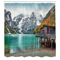 thumbnail image 3 of Ambesonne Landscape Shower Curtain, Lake Braies in Alps View, 69"Wx70"L, Multicolor, 3 of 5