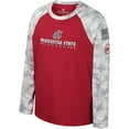 thumbnail image 2 of Youth Colosseum Crimson/Camo Washington State Cougars OHT Military Appreciation Dark Star Raglan Long Sleeve T-Shirt, 2 of 4