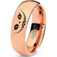 thumbnail image 1 of Tungsten Alice in Wonderland Cheshire Cat Band Ring 7mm Men Women Comfort Fit 18k Rose Gold Dome Polished, 1 of 4