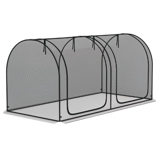 Plant Protection Tent, Crop Cage with Two Zippered Doors,Storage Bag and Ground Stakes, for Garden, Yard, Lawn
