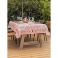 thumbnail image 3 of Outdoor Table Cloth with Umbrella Hole and Zipper, Pink Boho Waterproof Rectangle Tablecloth 54"x80", Vintage Abstract Tribal Decorative Oriental Washable Table Cover for Outside Party Patio Picnic, 3 of 8