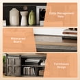 thumbnail image 4 of COZONY Farmhouse TV Stand for 75 Inch TV, Entertainment Center with Sliding Barn Doors and Storage Cabinets for Living Room,Black top panel+white body, 4 of 8