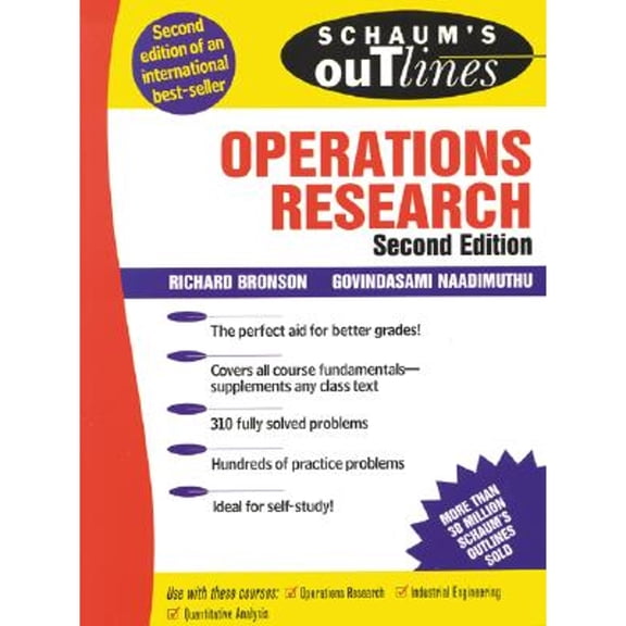 Pre-Owned Schaum's Outline of Operations Research (Paperback) by Richard Bronson, Govindasami Naadimuthu
