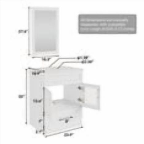 FULLWATT 24" Vanity Bathroom Cabinet with Mirror and Vessel Sink Bowl Faucet Combo Set
