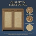 thumbnail image 4 of OAKHAM Buffet, Armoire en Rotin avec Portes Armoire de Rangement de Cuisine Style Ferme, Armoire d'Accent Bohème pour Salon, Noyer Spécial, 4 of 6