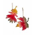 thumbnail image 2 of Set of 2 Colorful Glittered Leaves OAK & MAPLE Christmas Ornaments by Kurt Adler, 2 of 2