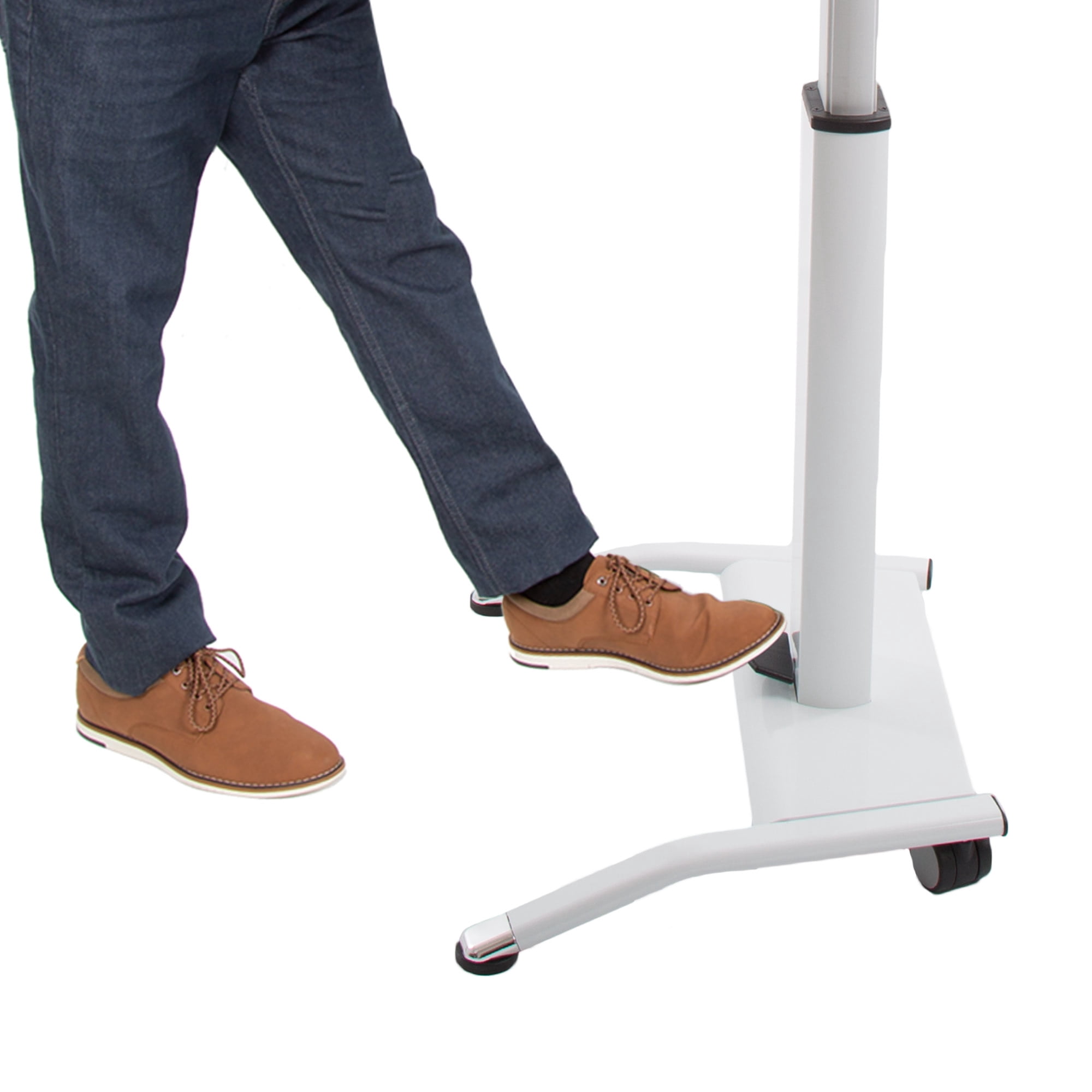 Stand Steady Tilting Mobile Podium | Height Adjustable Laptop Stand with Wheels and Tilting Desktop | Mobile Workstation & Portable Standing Desk | Rolling Laptop Table for Office & Home (Maple Print)