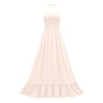 thumbnail image 6 of JGGSPWM Women's Sleeveless Backless Hanging Neck Maxi Dress, Flowy A Line, Wedding Guest, Vacation Cocktail Prom Spaghetti Strap Elegant Dresses Beige L, 6 of 6