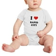 thumbnail image 2 of I Heart Rapid City Love Funny Cute Baby Rompers Bodysuit (White, 12-18 Months), 2 of 5