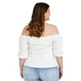 thumbnail image 3 of Blusa Roman Fashion BL-GR-1824-BLANCO Talla Extra Blanco, 3 of 6