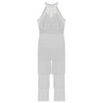 thumbnail image 5 of Sxiwei Womens Shiny Sequins Fringe Jumpsuit Jazz Costume Flowy Tassel Leotard Performance Dancewear Silver L, 5 of 7