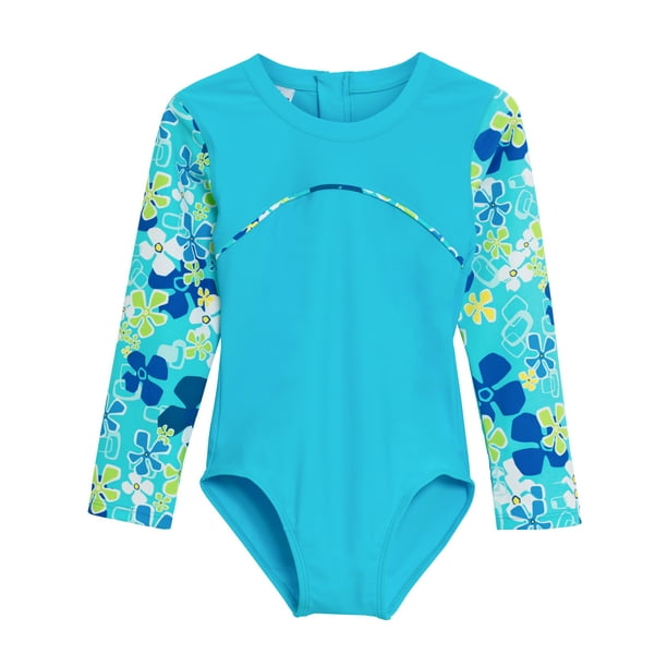 Tuga Sunwear - Tuga Girls One-Piece Swimsuit (UPF 50+), Ocean, 11/12 ...